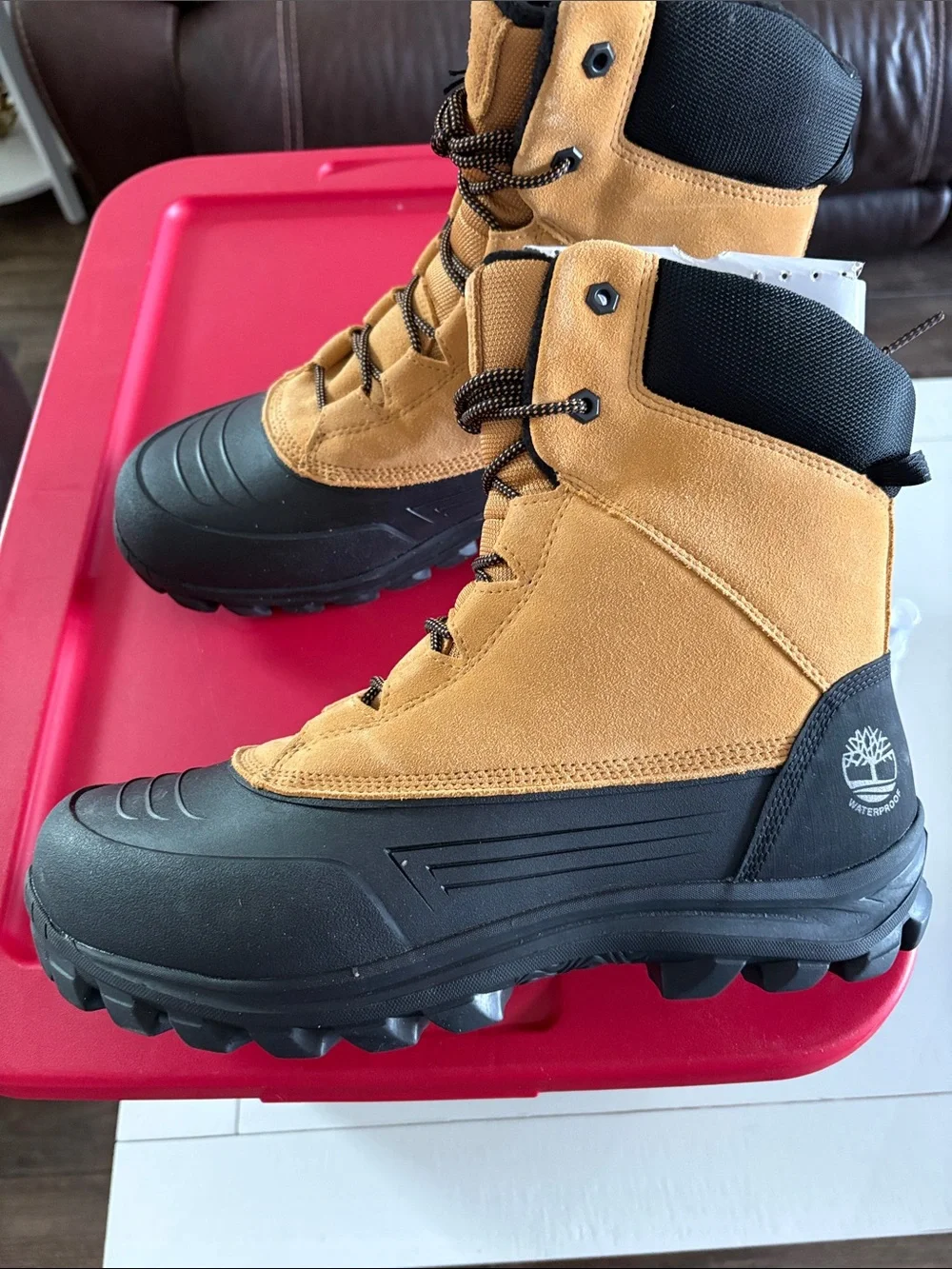 Timberland Wheat and Black Waterproof Men's Snow Boots